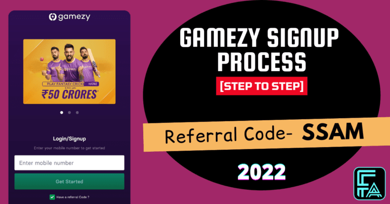 Gamezy Referral Code With sign-up Process.